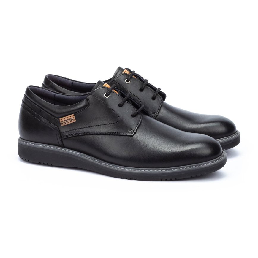 Men's Pikolinos AVILA Lace Up Shoes Black | NZ Z925Q78